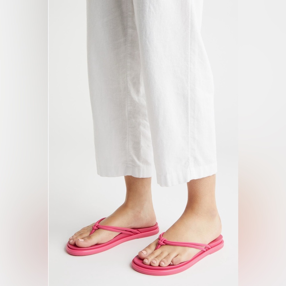 OluKai Pink “Plumeria” ‘AKA Knotted Strap Flip Flop Sandals Thong, Sz 8 NWT - Picture 7 of 8